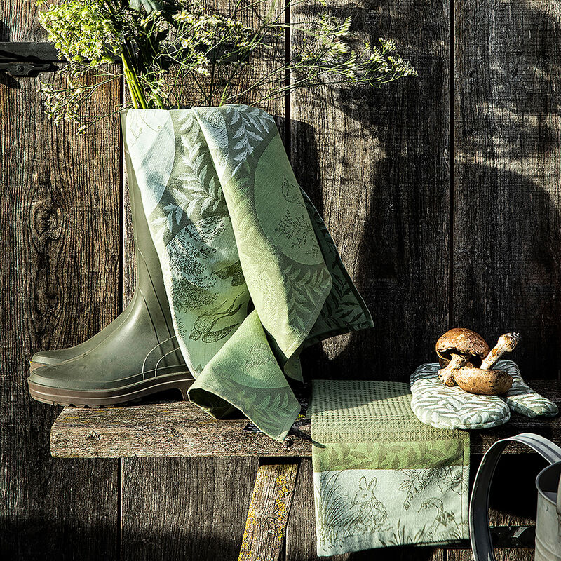 Hand towel Joséphine Green 21"x15" 100% cotton, , hi-res