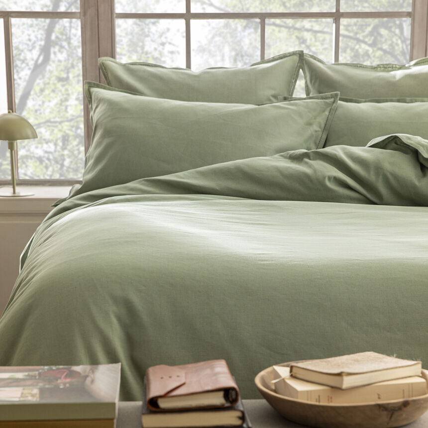 Duvet cover Nuances Green 173X218 50% cotton - 50 % linen, , hi-res image number 2