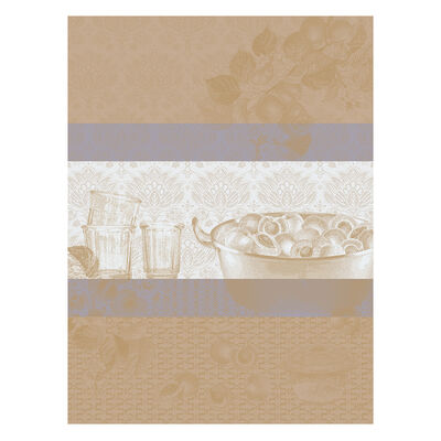 Tea towel Confitures Abricots Beige 60x80 100% cotton,  Tea towel Confitures Abricots Beige 60x80 100% cotton