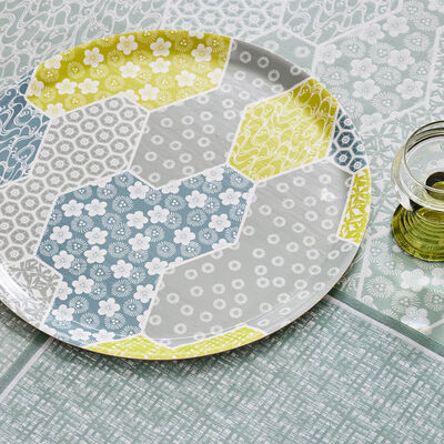 Tray Wagara Green Ø15" 100% Wood,  Tray Wagara Green Ø15" 100% Wood