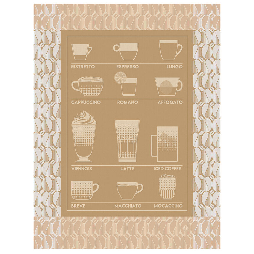 Tea towel Barista Beige 24"x31" 100% cotton, , hi-res image number 0