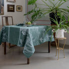Tablecloth Volière Green 69"x69" 100% linen, , hi-res image number 0