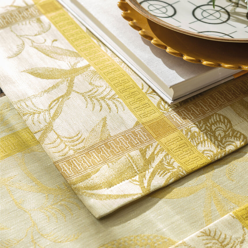 Napkin &Agrave; l'orangerie Yellow 22"x22" 100% linen, , hi-res image number 0