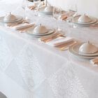 Tablecloth Bosphore Blanc White 69"x69" 50% cotton- 50 % linen, , hi-res image number 1