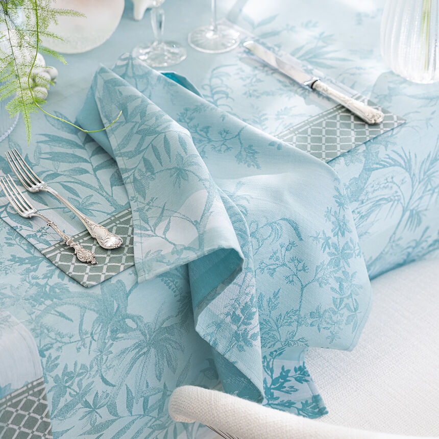 Napkin Jardin d'Eden Blue 58x58 100% cotton, , hi-res