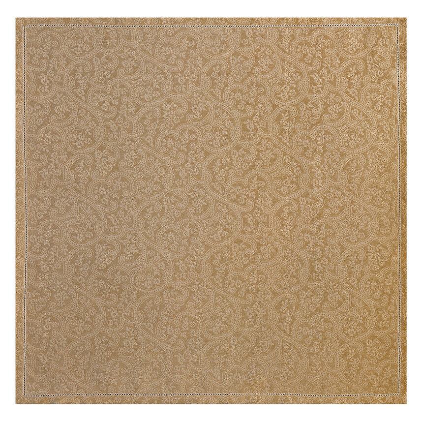 Napkin Portofino Fiori Brown 58x58 100% linen, , hi-res image number 1