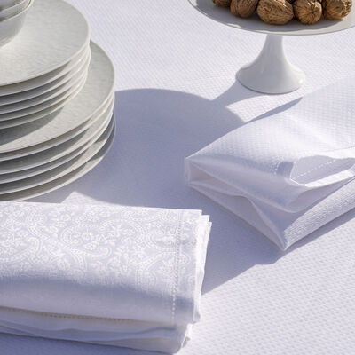 Napkin Portofino White 23"x23" 100% linen,  Napkin Portofino White 23"x23" 100% linen