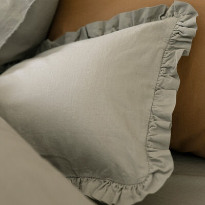 Taie d&eacute;corative Eclat Volant Coton