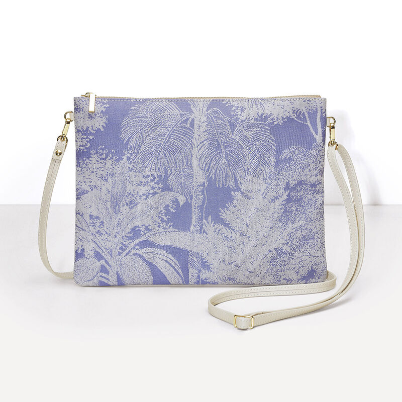 Pouch Paysage Blue 28x21 100% cotton, acrylic coating. Garnish: Cattle leather, , hi-res image number 1