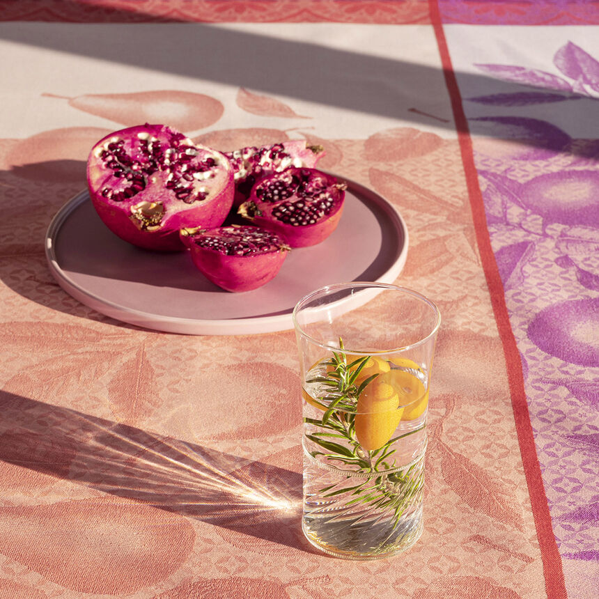 Tablecloth Arri&egrave;re-pays Pink 69"x126" 100% cotton, , hi-res image number 2