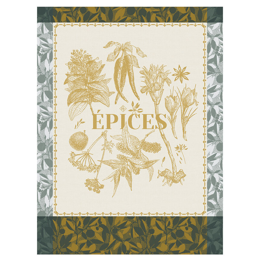 Torchon &Eacute;pices & Aromates Curry 60x80 100% coton, , hi-res image number 0
