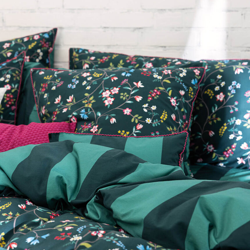 Duvet cover Vagabonde Green 68"X86"Twin 100% cotton, , hi-res image number 2