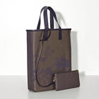 Hand-carried bag Perchoir Marron  100% cotton, acrylic coating. Garnish: Cattle leather, , hi-res image number 3