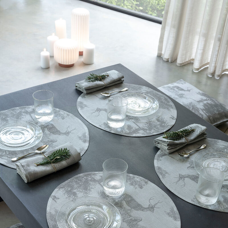 Placemat Souveraine  Silver Ø15" 100% linen, , hi-res