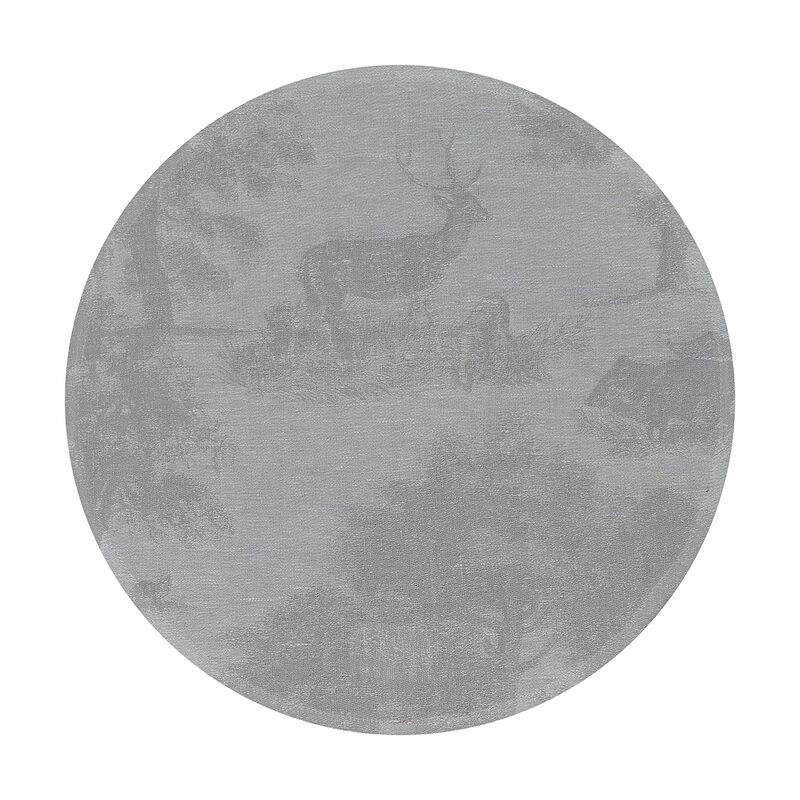 Placemat Souveraine  Silver Ø15" 100% linen, , hi-res image number 1