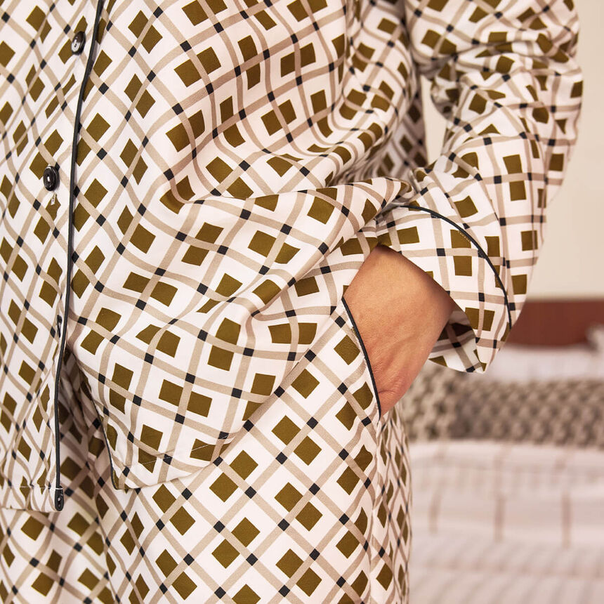 Pajamas Savile row Square Beige L 100% cotton, , hi-res image number 6