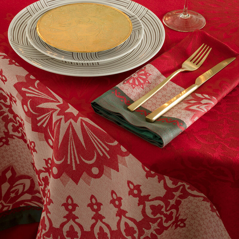 Tablecloth Lumières d'étoiles Red 175x175 100% cotton, , hi-res image number 2