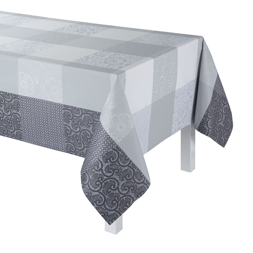 Coated tablecloth Fleurs de Kyoto Mist 175x175 100% cotton, , hi-res