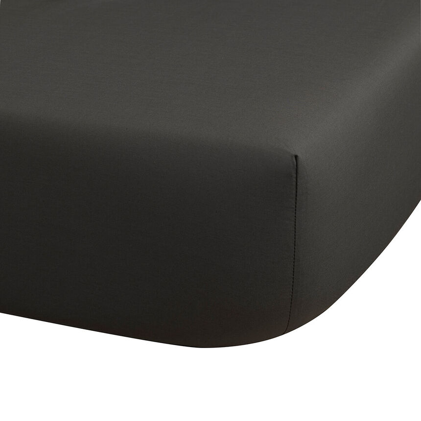 Fitted sheet Palacio Dark grey 152X203X43 100% cotton, , hi-res image number 0
