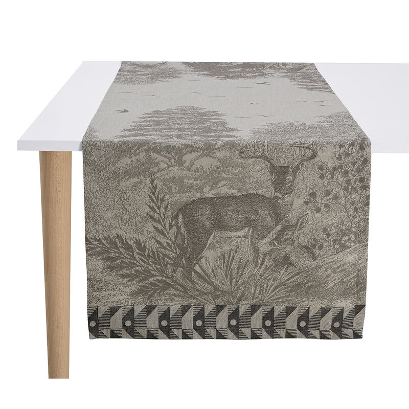 Runner Forêt enchantée Grey 20"x59" 100% cotton, , hi-res image number 0