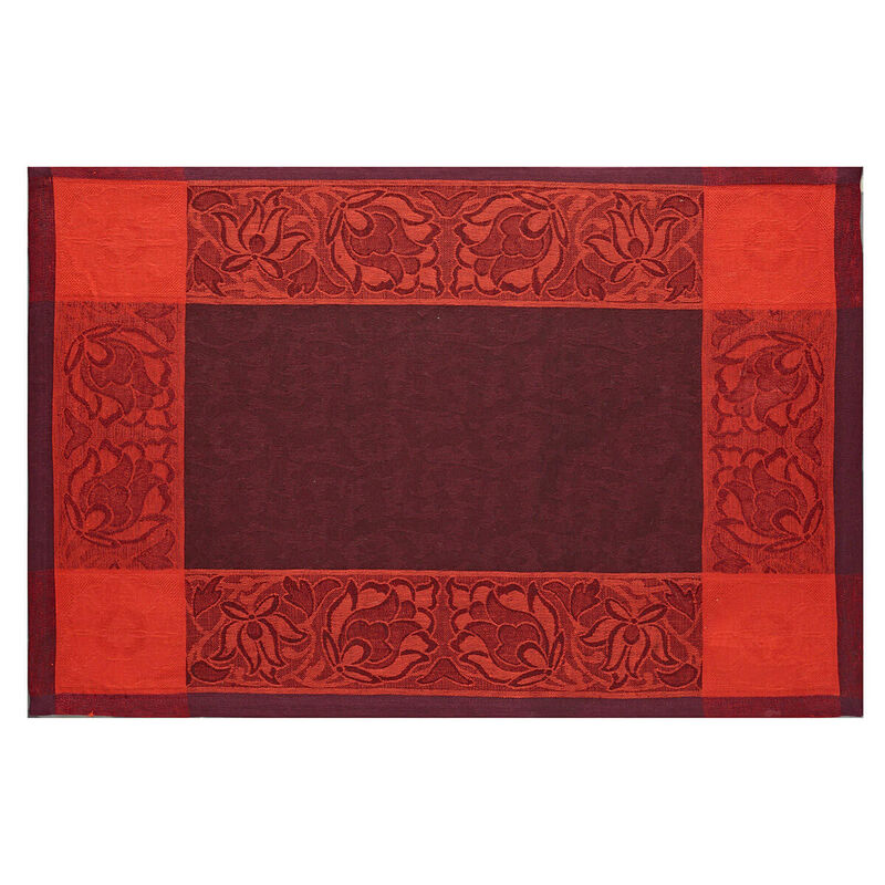 Placemat Ottomane Burgundy 21"x15" 100% linen, , hi-res image number 0