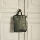 Hand-carried bag Paysage Green  100% cotton, acrylic coating. Garnish: Cattle leather, , hi-res image number 5