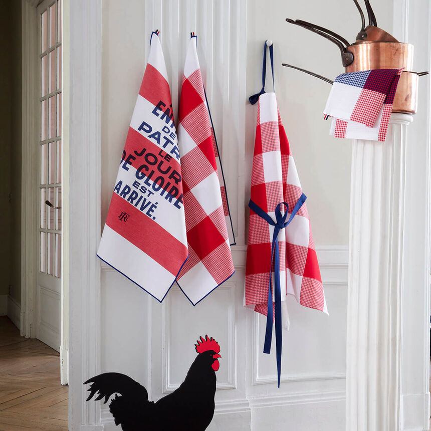 Tea towel Elys&eacute;e Patrie Tricolor 24"x31" 100% cotton, , hi-res image number 1