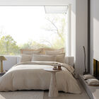 Duvet cover Portofino Beige 88"X92"Queen 100% cotton, , hi-res image number 1