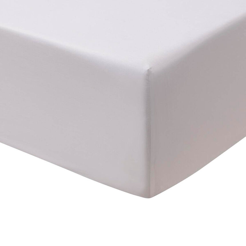 Fitted sheets Feuilles en sc&egrave;ne  White 60"X80"X17"Queen 100% cotton, , hi-res image number 0