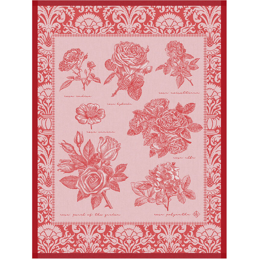 Tea towel Mumbai Pink 24"x31" 100% cotton, , hi-res image number 0