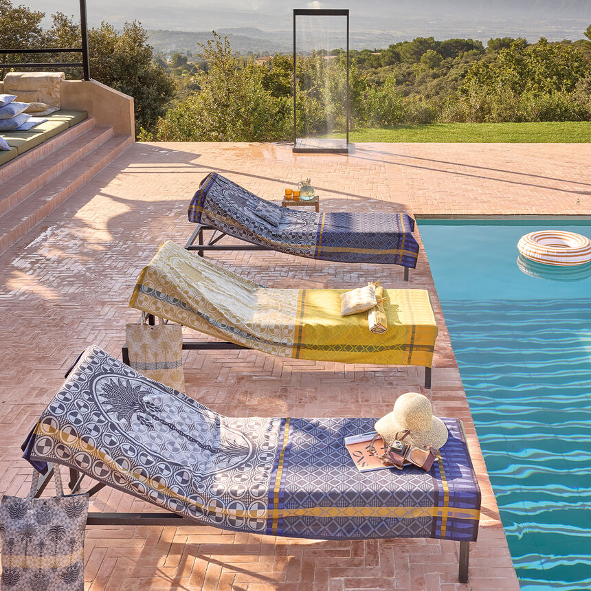 Beach towel Palmeraie Yellow 100x200 100% cotton, , hi-res image number 1