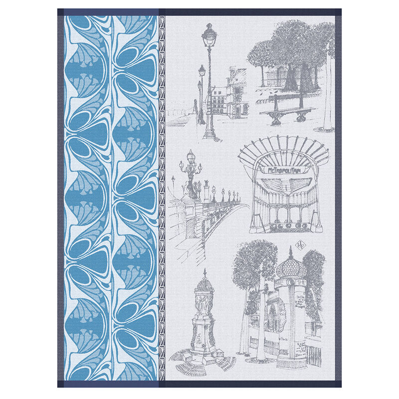 Tea towel Carnet de Paris Seine 24"x31" 100% cotton, , hi-res image number 0