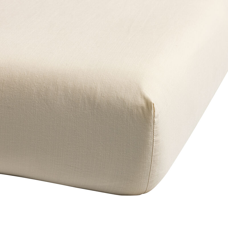 Fitted sheet Eclat Light Beige 39"X80"X15"Twin-X-Long 100% cotton, , hi-res