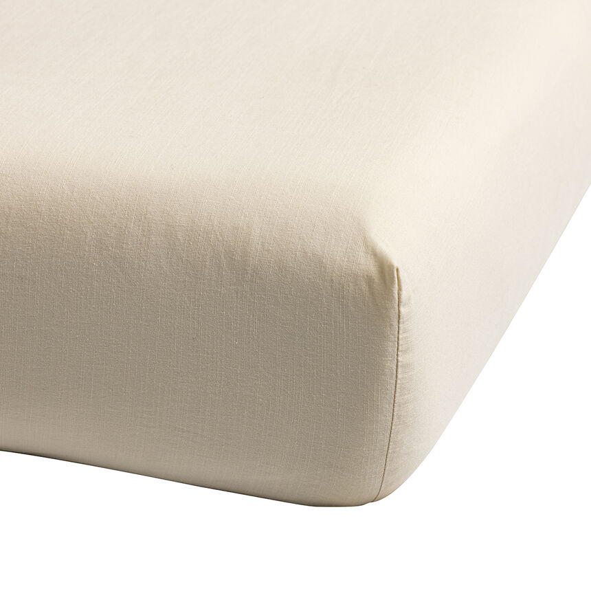 Fitted sheet Eclat Light Beige 39"X80"X15"Twin-X-Long 100% cotton, , hi-res image number 0