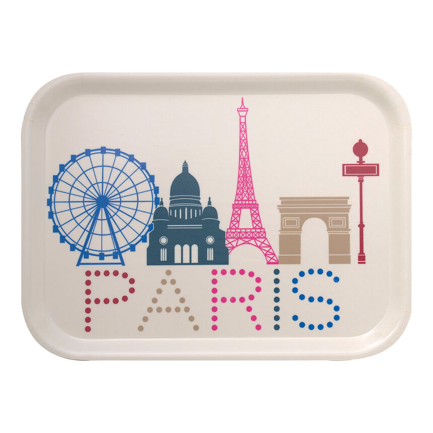 Tray Paris Lumi&egrave;re Multico 11"x8" 100% Wood, , hi-res image number 0
