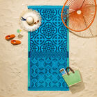 Serviette de plage Santorin Turquoise 100x200 100% coton, , hi-res image number 0