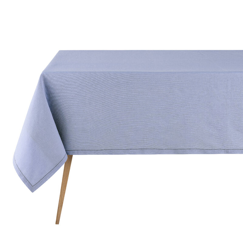 Tablecloth Nuances Blue 59"x59" 50% cotton - 50 % linen, , hi-res image number 0