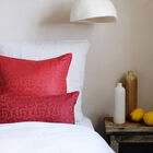 Cushion cover Ottomane Fresque Burgundy 20"x20" 100% linen, , hi-res image number 1