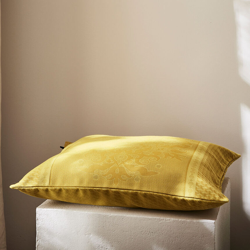 Cushion cover Palais V&eacute;nitien Yellow 12"x20" 100% cotton, , hi-res image number 0