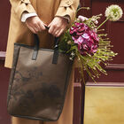 Hand-carried bag Perchoir Marron  100% cotton, acrylic coating. Garnish: Cattle leather, , hi-res image number 1