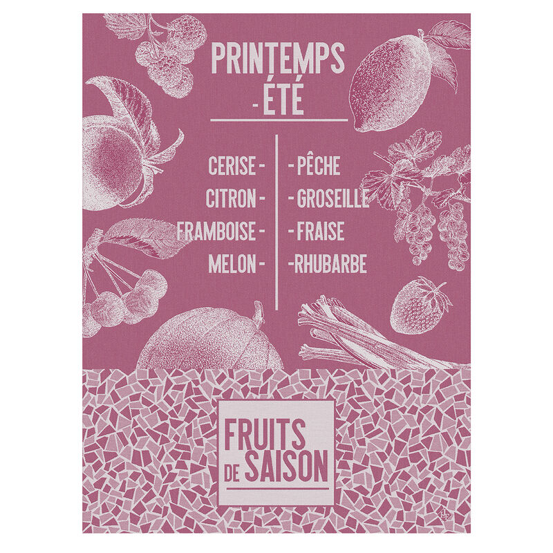 Tea towel De Saison Fruits Rapsberry 24"x31" 100% cotton, , hi-res image number 0