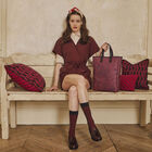 Hand-carried bag Pivoine Burgundy  100% cotton, acrylic coating. Garnish: Cattle leather, , hi-res image number 1