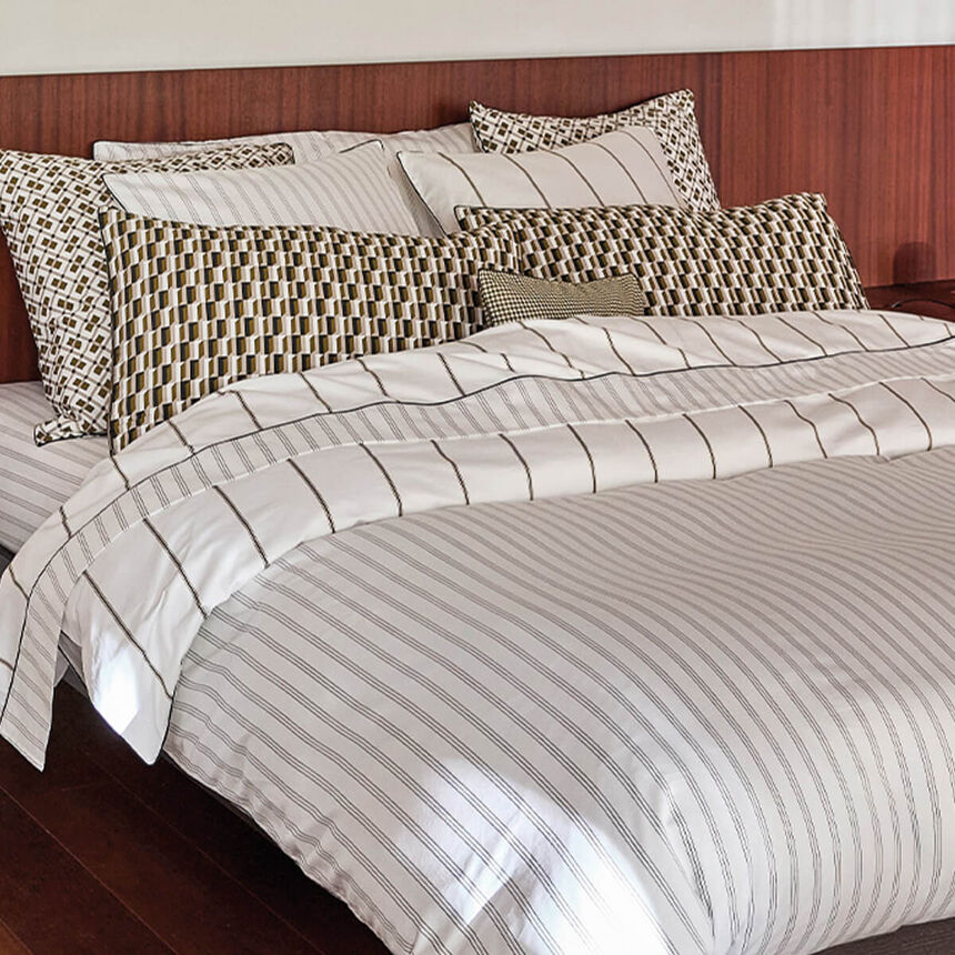 Duvet cover Savile row Beige 173X218 100% cotton, , hi-res image number 1