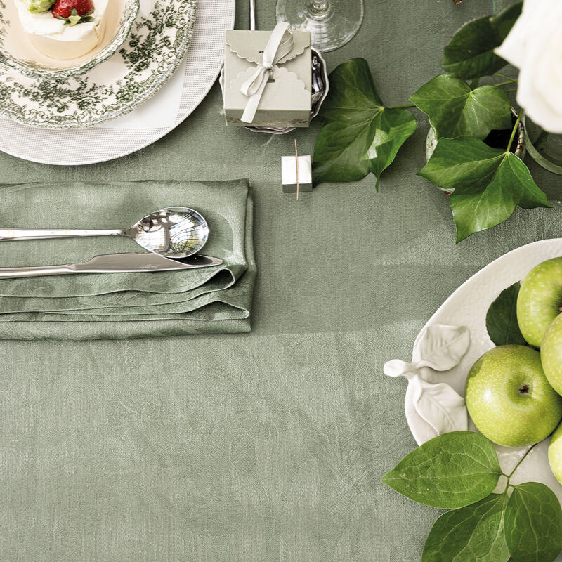 Tablecloth Tivoli Green 69"x69" 100% linen, , hi-res image number 2
