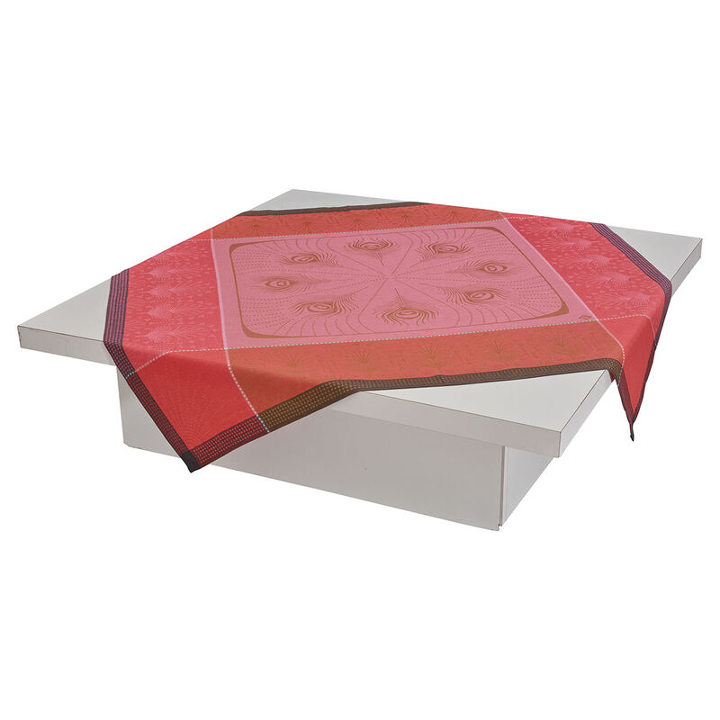 Tablecloth Cabaret Flamingo 69"x69" 100% linen, , hi-res image number 1