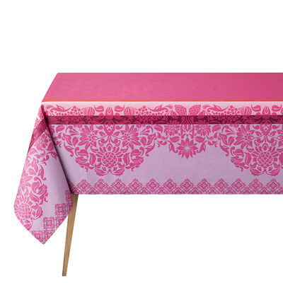 Coated tablecloth Mumbai Enduit Pink 150x220 100% cotton,  Coated tablecloth Mumbai Enduit Pink 150x220 100% cotton