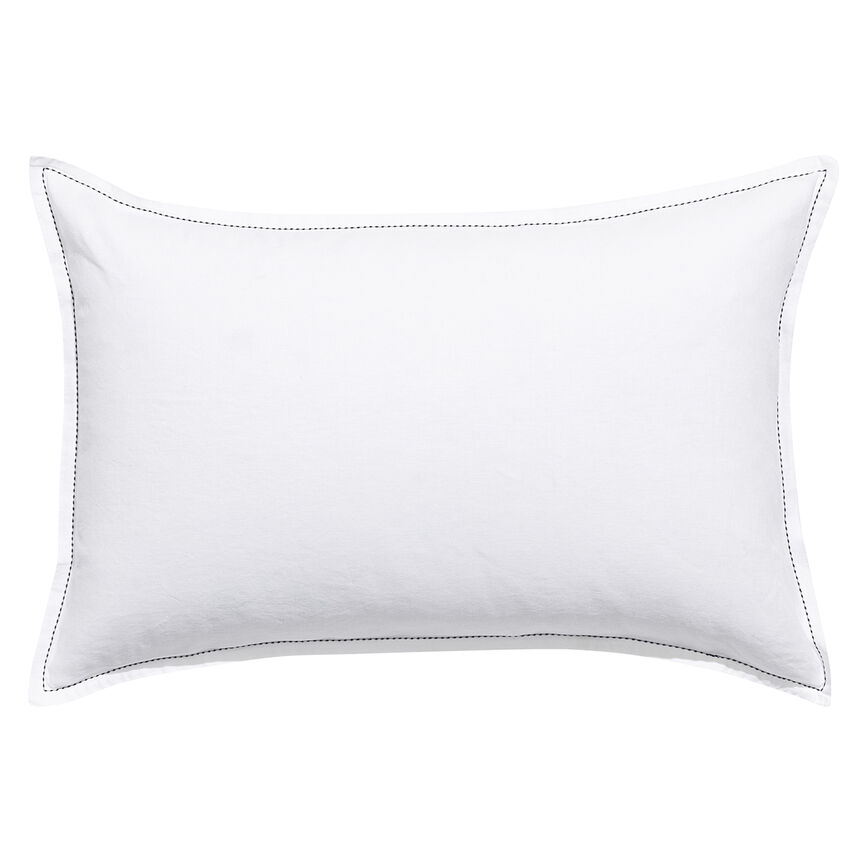 Taie d&eacute;corative  Nuances Blanc 30X41 50% coton - 50% lin, , hi-res