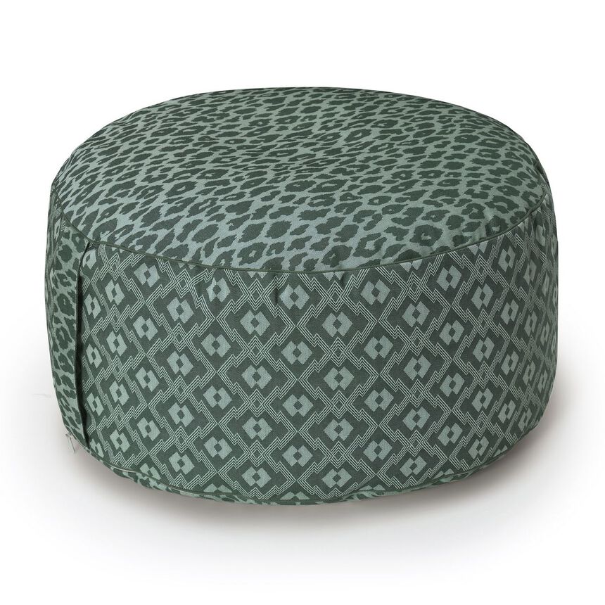 Pouf Nature Sauvage Green 20"x12" 100% cotton, , hi-res image number 0