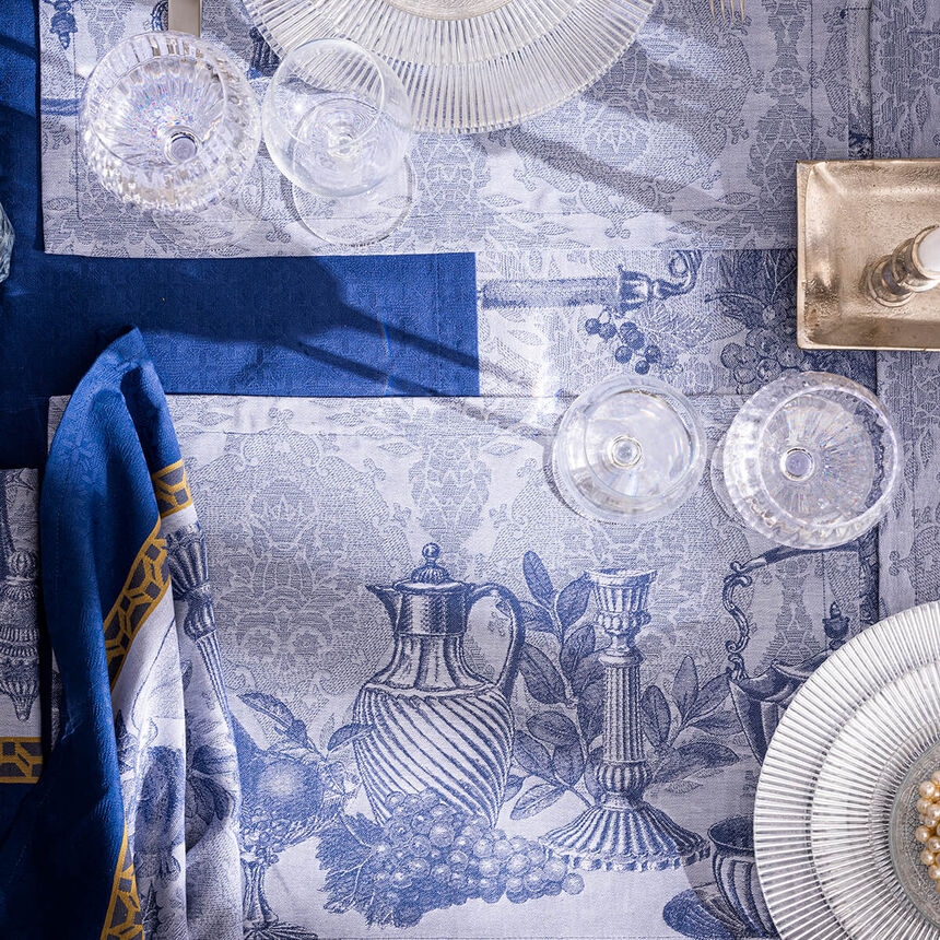 Placemat Festin Blue 20"x14" 100% cotton, , hi-res image number 0