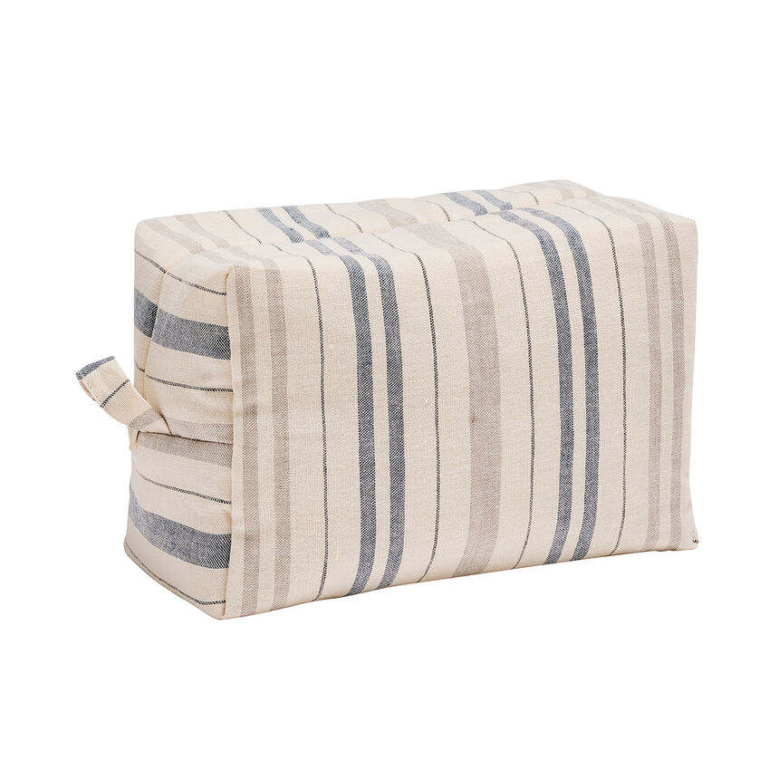 Pouch Dune Blue 8"x4"x5" 50% cotton - 50 % linen, , hi-res image number 1